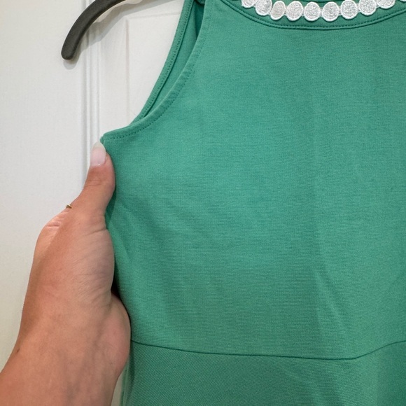 Janie and Jack Oval Trim Ponte Dress Palm Beach Green - Picture 2 of 8